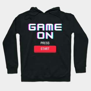 Game on Press Start Button Hoodie